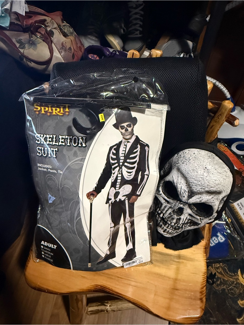 Spirit Skeleton Suit Costume - Black & White